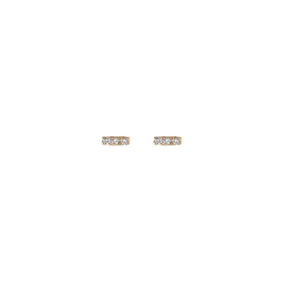 Aurate Mini White Diamond Bar Earring - One Size - Picture 1 of 5